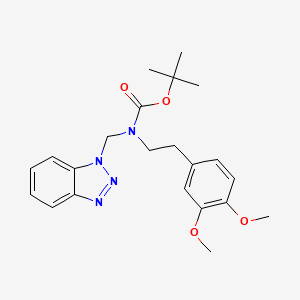 molecular formula C22H28N4O4 B2565902 tert-Butyl N-(1H-1,2,3-benzotriazol-1-ylmethyl)-N-[2-(3,4-dimethoxyphenyl)ethyl]carbamate CAS No. 1131148-61-2