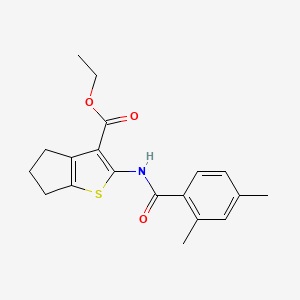 molecular formula C19H21NO3S B2565925 ETHYL 2-(2,4-DIMETHYLBENZAMIDO)-4H,5H,6H-CYCLOPENTA[B]THIOPHENE-3-CARBOXYLATE CAS No. 674361-92-3