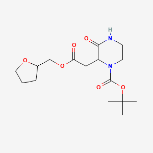 molecular formula C16H26N2O6 B2565963 Tert-butyl 3-oxo-2-[2-oxo-2-(oxolan-2-ylmethoxy)ethyl]piperazine-1-carboxylate CAS No. 1008272-57-8