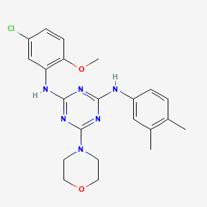 B2565973 N-(5-chloro-2-methoxyphenyl)-N'-(3,4-dimethylphenyl)-6-(morpholin-4-yl)-1,3,5-triazine-2,4-diamine CAS No. 946209-12-7