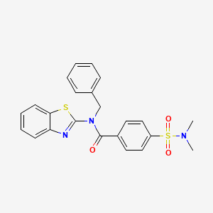 molecular formula C23H21N3O3S2 B2565976 N-(1,3-benzothiazol-2-yl)-N-benzyl-4-(dimethylsulfamoyl)benzamide CAS No. 899734-65-7