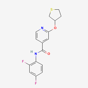 molecular formula C16H14F2N2O2S B2566007 N-(2,4-difluorophenyl)-2-(thiolan-3-yloxy)pyridine-4-carboxamide CAS No. 2034239-39-7