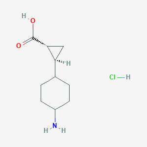 B2566017 (1R,2S)-2-(4-Aminocyclohexyl)cyclopropane-1-carboxylic acid;hydrochloride CAS No. 2413847-65-9
