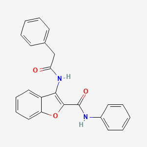 molecular formula C23H18N2O3 B2566102 N-phenyl-3-(2-phenylacetamido)benzofuran-2-carboxamide CAS No. 160461-26-7