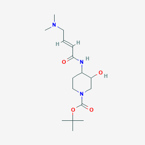 molecular formula C16H29N3O4 B2566112 Tert-butyl 4-[[(E)-4-(dimethylamino)but-2-enoyl]amino]-3-hydroxypiperidine-1-carboxylate CAS No. 2411332-97-1