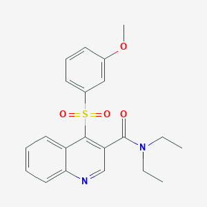 molecular formula C21H22N2O4S B2566140 N,N-DIETHYL-4-(3-METHOXYBENZENESULFONYL)QUINOLINE-3-CARBOXAMIDE CAS No. 1111032-54-2