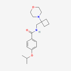 molecular formula C19H28N2O3 B2566182 N-{[1-(morpholin-4-yl)cyclobutyl]methyl}-4-(propan-2-yloxy)benzamide CAS No. 2380142-41-4