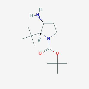 molecular formula C13H26N2O2 B2566183 Tert-butyl (2S,3R)-3-amino-2-tert-butylpyrrolidine-1-carboxylate CAS No. 1368231-20-2