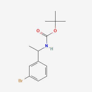 molecular formula C13H18BrNO2 B2566193 tert-Butyl (1-(3-bromophenyl)ethyl)carbamate CAS No. 375853-98-8; 477312-85-9