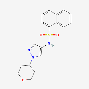 B2566221 N-(1-(tetrahydro-2H-pyran-4-yl)-1H-pyrazol-4-yl)naphthalene-1-sulfonamide CAS No. 1797867-64-1
