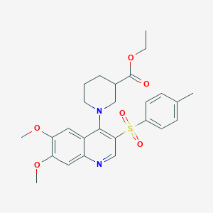 molecular formula C26H30N2O6S B2566248 ethyl 1-[6,7-dimethoxy-3-(4-methylbenzenesulfonyl)quinolin-4-yl]piperidine-3-carboxylate CAS No. 902945-66-8