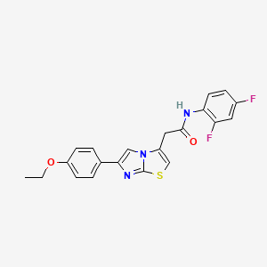 molecular formula C21H17F2N3O2S B2566264 N-(2,4-difluorophenyl)-2-[6-(4-ethoxyphenyl)imidazo[2,1-b][1,3]thiazol-3-yl]acetamide CAS No. 897461-74-4