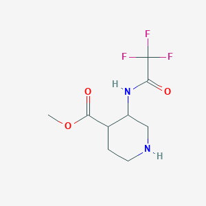 molecular formula C9H13F3N2O3 B2566314 methyl 3-[(2,2,2-trifluoroacetyl)amino]piperidine-4-carboxylate CAS No. 2167291-72-5