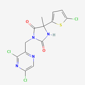 5-(5-Chlorothiophen-2-yl)-3-[(3,5-dichloropyrazin-2-yl)methyl]-5-methylimidazolidine-2,4-dione