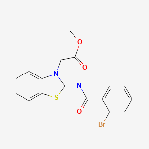 Methyl 2-[2-(2-bromobenzoyl)imino-1,3-benzothiazol-3-yl]acetate