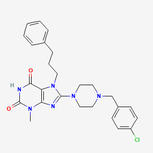 8-(4-(4-chlorobenzyl)piperazin-1-yl)-3-methyl-7-(3-phenylpropyl)-1H-purine-2,6(3H,7H)-dione