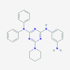 molecular formula C26H27N7 B256635 N4-(3-AMINOPHENYL)-N2,N2-DIPHENYL-6-(PIPERIDIN-1-YL)-1,3,5-TRIAZINE-2,4-DIAMINE 