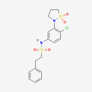 N-(4-chloro-3-(1,1-dioxidoisothiazolidin-2-yl)phenyl)-2-phenylethanesulfonamide
