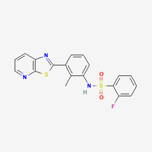2-fluoro-N-(2-methyl-3-(thiazolo[5,4-b]pyridin-2-yl)phenyl)benzenesulfonamide