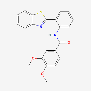 molecular formula C22H18N2O3S B2566387 N-[2-(1,3-benzothiazol-2-yl)phenyl]-3,4-dimethoxybenzamide 