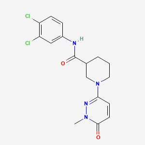 molecular formula C17H18Cl2N4O2 B2566426 N-(3,4-dichlorophenyl)-1-(1-methyl-6-oxo-1,6-dihydropyridazin-3-yl)piperidine-3-carboxamide CAS No. 1396687-02-7
