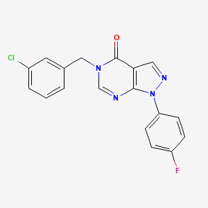 5-[(3-Chlorophenyl)methyl]-1-(4-fluorophenyl)pyrazolo[3,4-d]pyrimidin-4-one