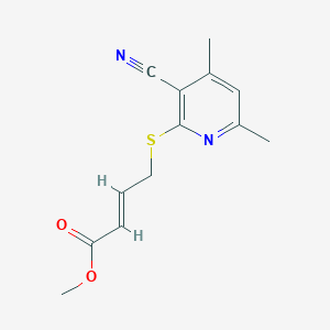 Methyl 4-((3-cyano-4,6-dimethyl-2-pyridinyl)sulfanyl)-2-butenoate