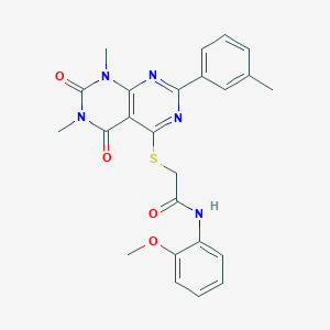 2-((6,8-dimethyl-5,7-dioxo-2-(m-tolyl)-5,6,7,8-tetrahydropyrimido[4,5-d]pyrimidin-4-yl)thio)-N-(2-methoxyphenyl)acetamide