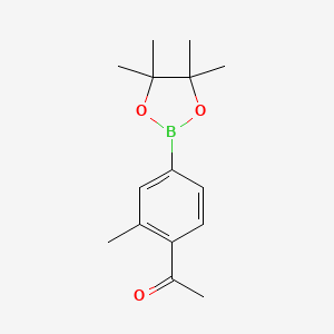 molecular formula C15H21BO3 B2566441 1-[2-Methyl-4-(tetramethyl-1,3,2-dioxaborolan-2-yl)phenyl]ethanone CAS No. 1417036-29-3