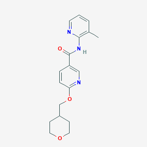 molecular formula C18H21N3O3 B2566443 N-(3-methylpyridin-2-yl)-6-((tetrahydro-2H-pyran-4-yl)methoxy)nicotinamide CAS No. 2034241-68-2