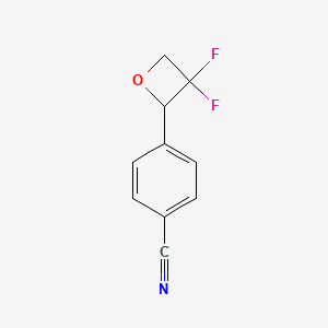 B2566467 4-(3,3-Difluorooxetan-2-yl)benzonitrile CAS No. 2361645-20-5