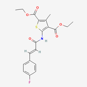 (E)-diethyl 5-(3-(4-fluorophenyl)acrylamido)-3-methylthiophene-2,4-dicarboxylate
