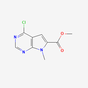 molecular formula C9H8ClN3O2 B2566504 Methyl 4-chloro-7-methyl-7H-pyrrolo[2,3-D]pyrimidine-6-carboxylate CAS No. 1260663-57-7