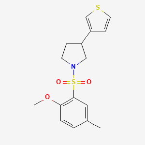 1-((2-Methoxy-5-methylphenyl)sulfonyl)-3-(thiophen-3-yl)pyrrolidine