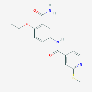N-(3-Carbamoyl-4-propan-2-yloxyphenyl)-2-methylsulfanylpyridine-4-carboxamide