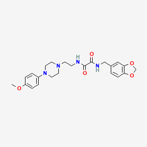 molecular formula C23H28N4O5 B2566555 N-[(2H-1,3-benzodioxol-5-yl)methyl]-N'-{2-[4-(4-methoxyphenyl)piperazin-1-yl]ethyl}ethanediamide CAS No. 1049569-59-6