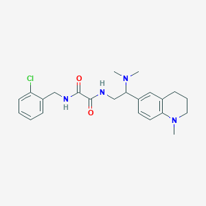molecular formula C23H29ClN4O2 B2566560 N'-[(2-chlorophenyl)methyl]-N-[2-(dimethylamino)-2-(1-methyl-1,2,3,4-tetrahydroquinolin-6-yl)ethyl]ethanediamide CAS No. 922064-61-7
