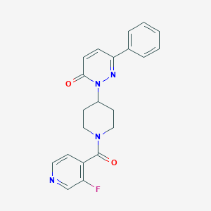 molecular formula C21H19FN4O2 B2566586 2-[1-(3-Fluoropyridine-4-carbonyl)piperidin-4-yl]-6-phenylpyridazin-3-one CAS No. 2379974-89-5