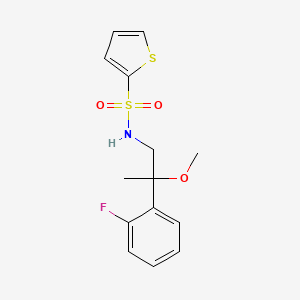 molecular formula C14H16FNO3S2 B2566590 N-[2-(2-Fluorophenyl)-2-methoxypropyl]thiophene-2-sulfonamide CAS No. 1797089-45-2