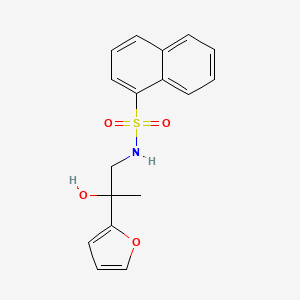 molecular formula C17H17NO4S B2566633 N-[2-(furan-2-yl)-2-hydroxypropyl]naphthalene-1-sulfonamide CAS No. 1396707-62-2