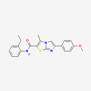 molecular formula C22H21N3O2S B2566685 N-(2-ethylphenyl)-6-(4-methoxyphenyl)-3-methylimidazo[2,1-b][1,3]thiazole-2-carboxamide CAS No. 921161-29-7