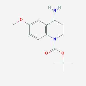 molecular formula C15H22N2O3 B2566692 Tert-butyl 4-amino-6-methoxy-1,2,3,4-tetrahydroquinoline-1-carboxylate CAS No. 2247106-59-6