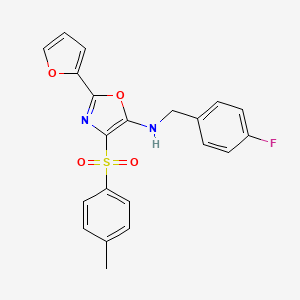 molecular formula C21H17FN2O4S B2566701 N-(4-fluorobenzyl)-2-(furan-2-yl)-4-[(4-methylphenyl)sulfonyl]-1,3-oxazol-5-amine CAS No. 862793-51-9