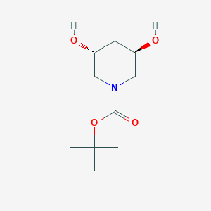 molecular formula C10H19NO4 B2566709 tert-butyl (3R,5R)-3,5-dihydroxypiperidine-1-carboxylate CAS No. 1271240-62-0