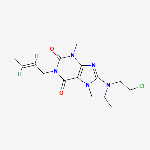 (E)-3-(but-2-en-1-yl)-8-(2-chloroethyl)-1,7-dimethyl-1H-imidazo[2,1-f]purine-2,4(3H,8H)-dione