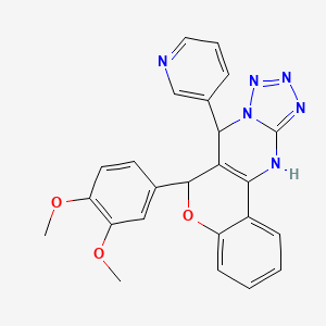 6-(3,4-dimethoxyphenyl)-7-(pyridin-3-yl)-7,12-dihydro-6H-chromeno[4,3-d]tetrazolo[1,5-a]pyrimidine