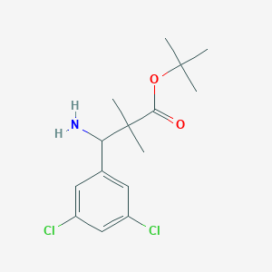 molecular formula C15H21Cl2NO2 B2566759 Tert-butyl 3-amino-3-(3,5-dichlorophenyl)-2,2-dimethylpropanoate CAS No. 2287342-95-2