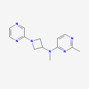 molecular formula C13H16N6 B2566765 N,2-dimethyl-N-[1-(pyrazin-2-yl)azetidin-3-yl]pyrimidin-4-amine CAS No. 2415468-78-7