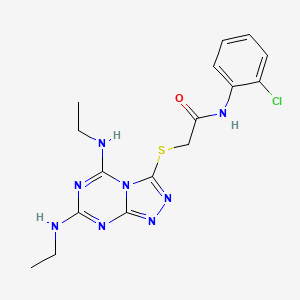 2-((5,7-bis(ethylamino)-[1,2,4]triazolo[4,3-a][1,3,5]triazin-3-yl)thio)-N-(2-chlorophenyl)acetamide