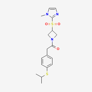 2-(4-(isopropylthio)phenyl)-1-(3-((1-methyl-1H-imidazol-2-yl)sulfonyl)azetidin-1-yl)ethanone